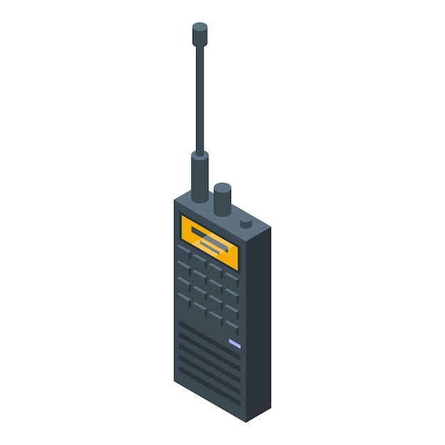 Ikona analogowego walkie talkie wektor izometryczny Retro design Taśma stereo