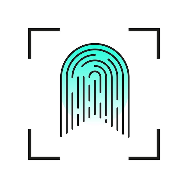Plik wektorowy ikona aplikacji id odcisków palców skanowanie odcinków palców akceptowana ikona skanowanie dotykowe cyfrowe