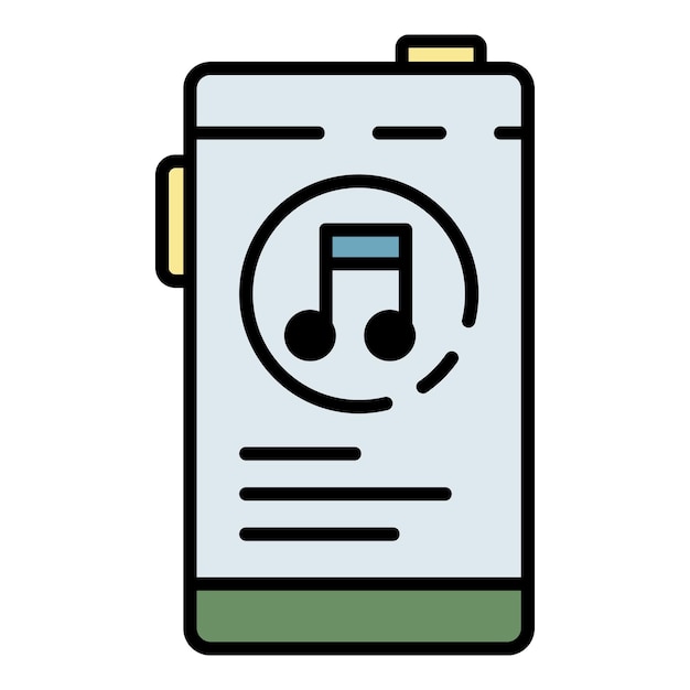 Plik wektorowy ikona aplikacji odtwarzacza muzyki zarys aplikacji odtwarzacza muzyki wektor ikona kolor płaski na białym tle