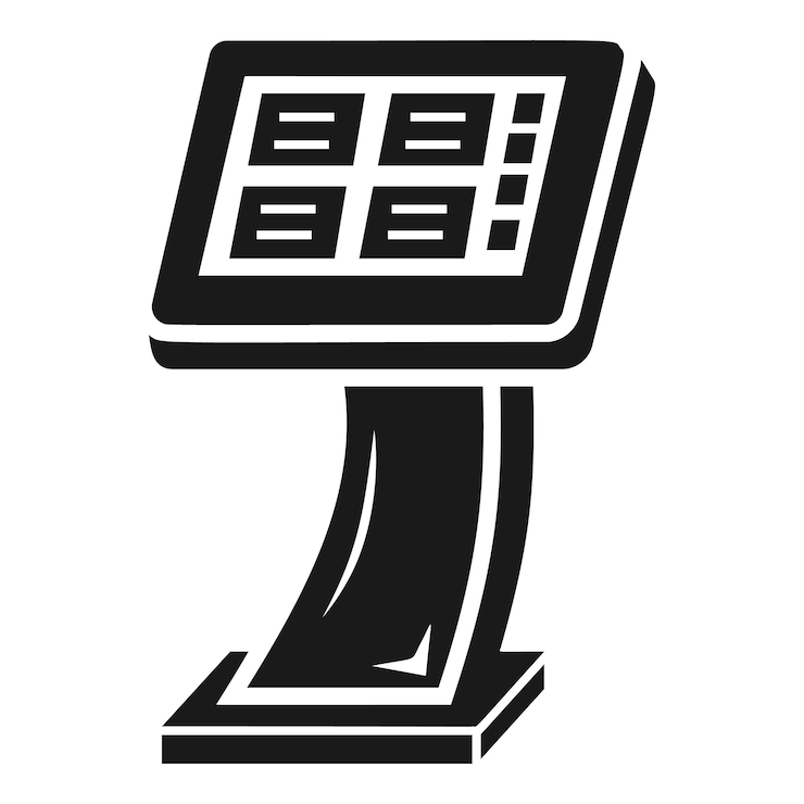 Wektor ikona automatu informacyjnego prosta ilustracja ikony wektora automatu informacyjnego do projektowania stron internetowych na białym tle
