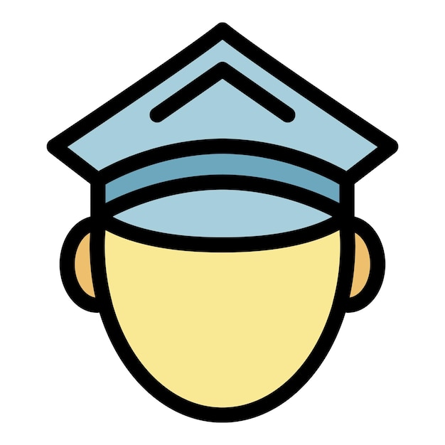 Plik wektorowy ikona awatara policji obrys wektorowy ikony policji kolor płaski odizolowany
