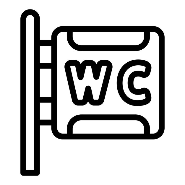 Plik wektorowy ikona banera ulicznego wc zarys ikony wektora banera ulicznego wc do projektowania stron internetowych izolowana na białym tle