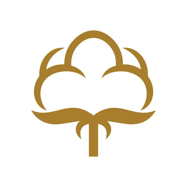 Ikona Bawełny Lub Organiczny Symbol Rośliny Kwiatowej