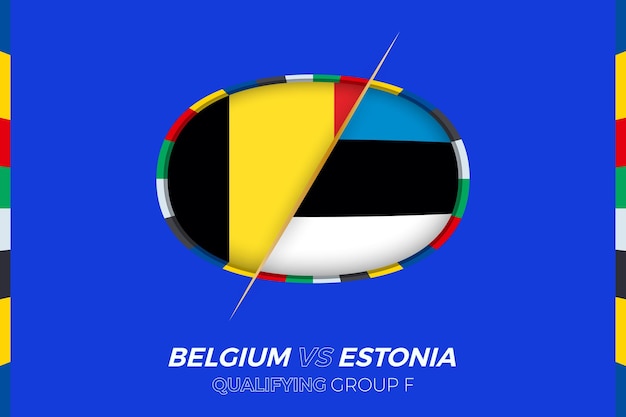 Ikona Belgii Vs Estonii Dla Europejskiej Grupy Kwalifikacyjnej Do Turnieju Piłki Nożnej F