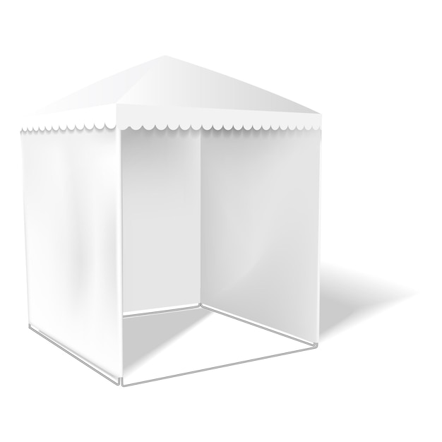 Ikona Białego Namiotu Ulicy Realistyczna Ilustracja Ikony Wektora Białego Namiotu Ulicy Do Projektowania Stron Internetowych Na Białym Tle