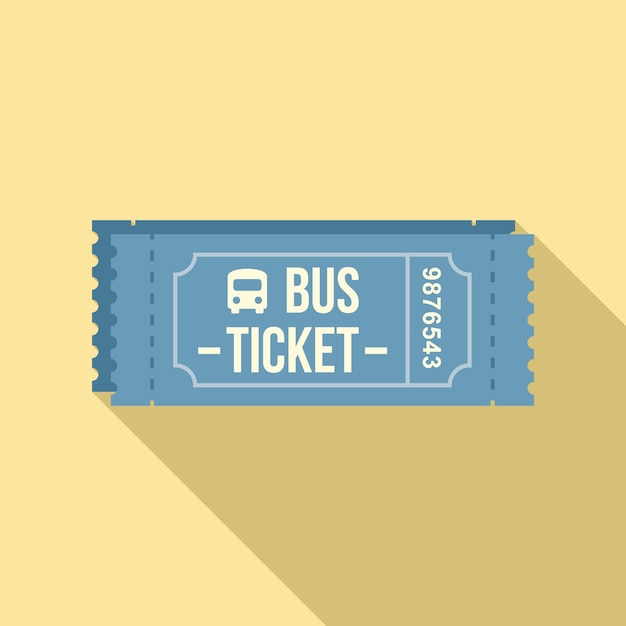 Plik wektorowy ikona biletu autobusowego płaska ilustracja ikony wektora biletu autobusowego do projektowania stron internetowych