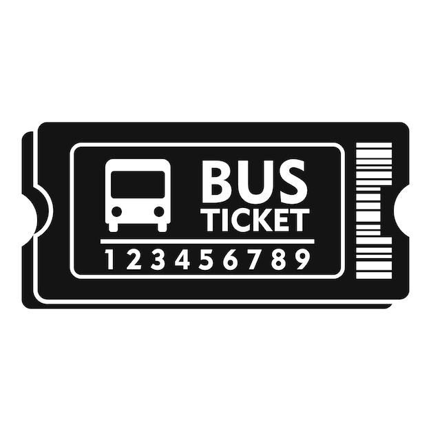 Plik wektorowy ikona biletu autobusowego w kartonie prosta ilustracja ikony wektora biletu autobusowego w kartonie do projektowania stron internetowych izolowana na białym tle
