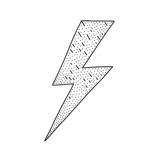 Plik wektorowy ikona błyskawicy w stylu doodle ilustracja wektorowa do projektowania stron internetowych na białym tle