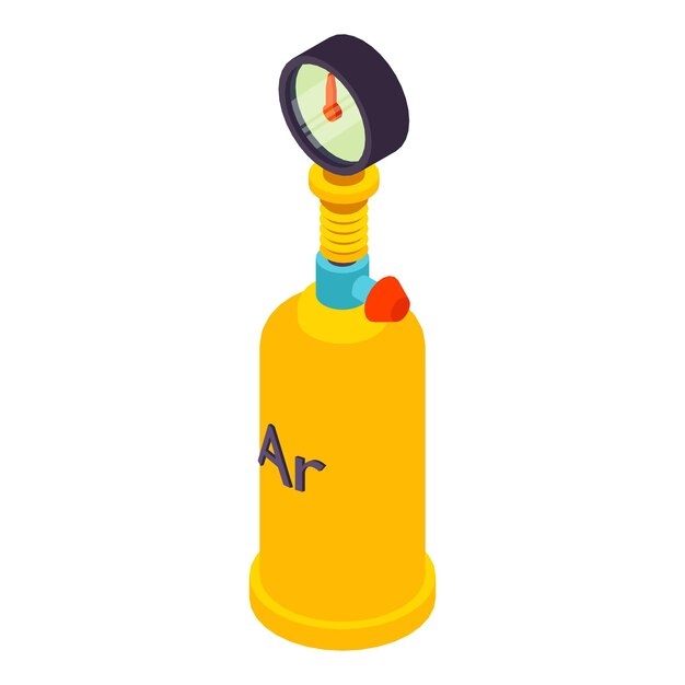 Plik wektorowy ikona butli z gazem izometryczna ilustracja ikony wektora butli z gazem dla sieci web