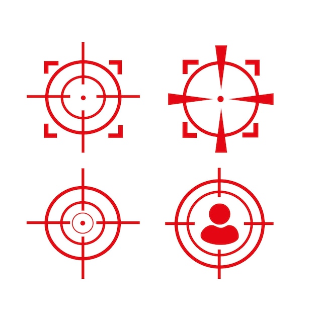 Plik wektorowy ikona cel reticle icon ikona wektora skupienia w płaskiej konstrukcji