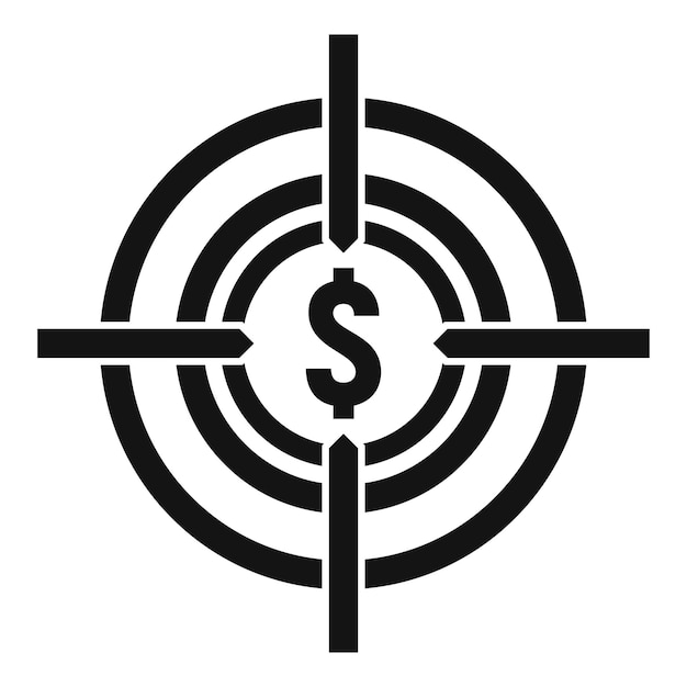 Plik wektorowy ikona celu pieniężnego na misję prosta ilustracja ikony wektora celu pieniężnego na misję do projektowania stron internetowych