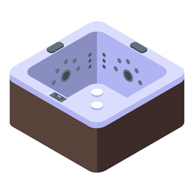 Ikona ceramicznego jacuzzi Izometryczna ikona wektora ceramicznego jacuzzi do projektowania stron internetowych izolowana na białym tle