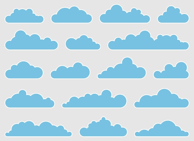 Plik wektorowy ikona chmury w ilustracji wektorowych płaski