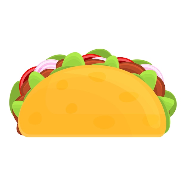 Plik wektorowy ikona ciepłego taco kreskówka ikona wektora ciepłego taco do projektowania stron internetowych izolowana na białym tle