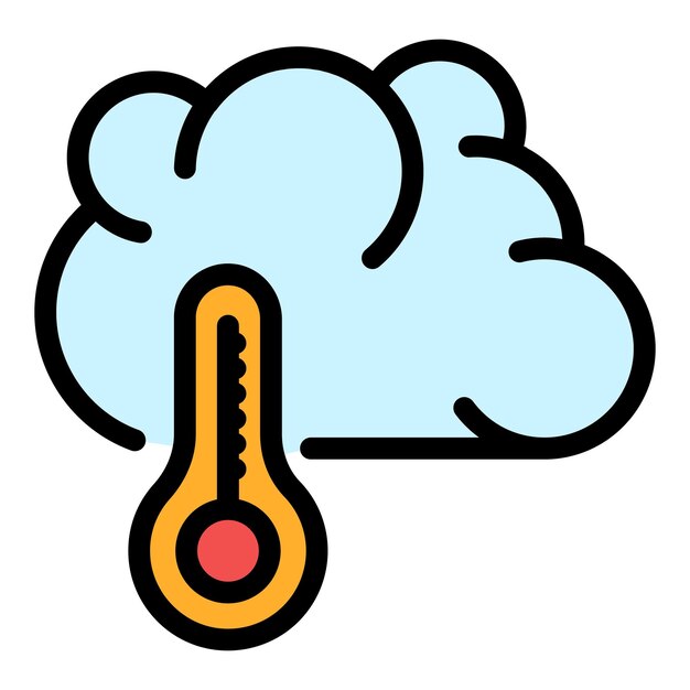 Plik wektorowy ikona ciepłej chmury na niebie wektorowy ikonę chmury ciepłej na niebie kolor płaski odizolowany
