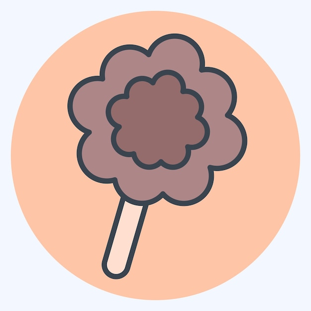 Ikona Cotton Candy związana z symbolem parady kolor mate styl prosta ilustracja projektowa
