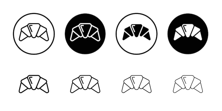 Wektor ikona croissantów wektorowy zarys logo