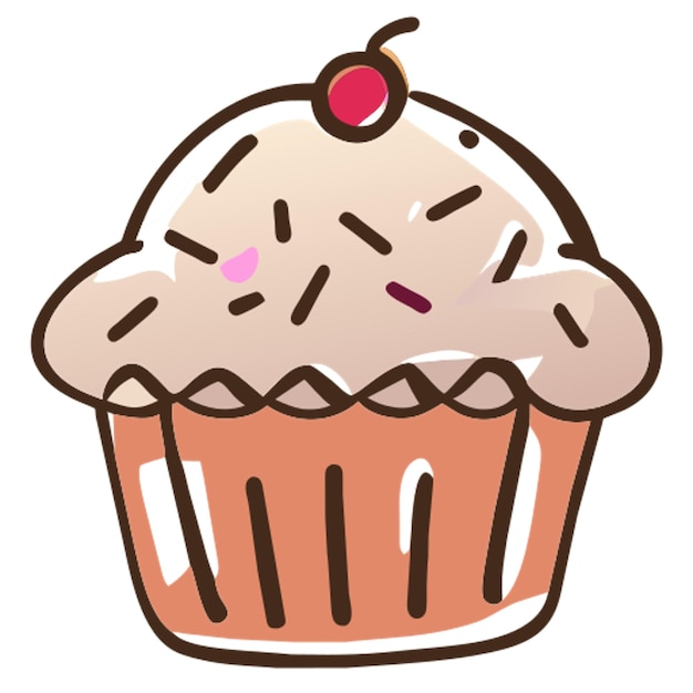 Plik wektorowy ikona cupcake doodle offset wypełnienie