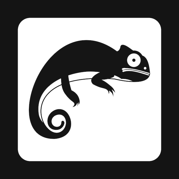 Plik wektorowy ikona czarnej iguany w prostym stylu izolowana na białym tle symbol gadów