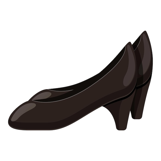 Plik wektorowy ikona czarnych butów kobiecych wektorowa ikona czarnych obuwia kobiecych do projektowania stron internetowych izolowana na białym tle