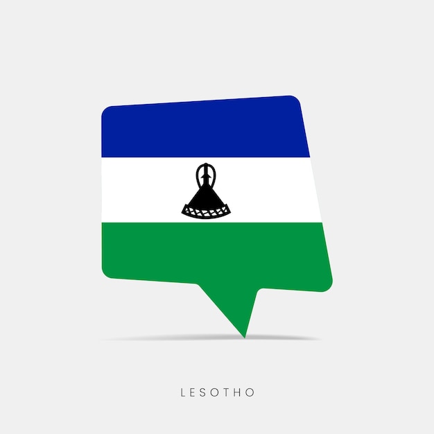 Plik wektorowy ikona czatu z flagą lesotho