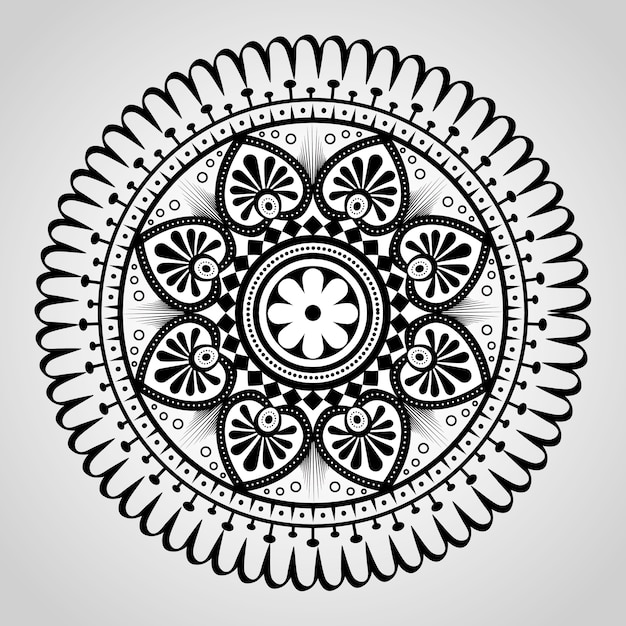 Plik wektorowy ikona dekoracji monochromatycznych mandali