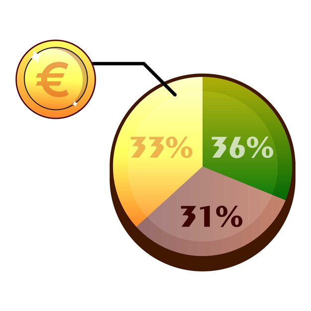 Plik wektorowy ikona diagramów euro płaska ilustracja ikony wektorowej diagramów euro dla stron internetowych