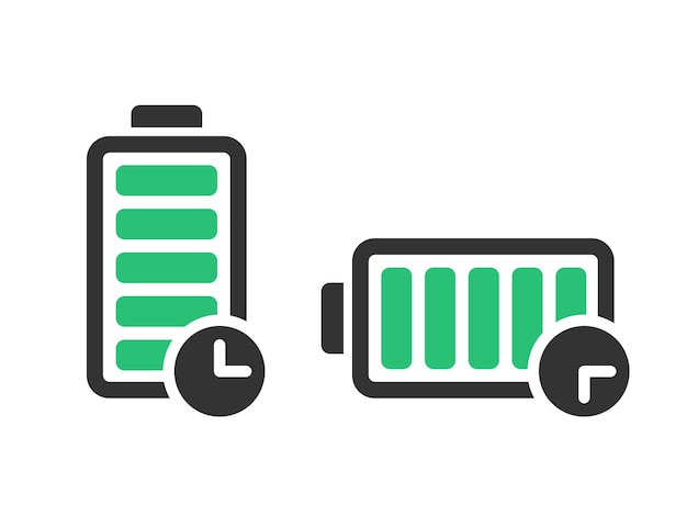 Plik wektorowy ikona długiej żywotności baterii w stylu płaski ilustracja wektorowa procesu ładowania baterii na odizolowanym tle koncepcja biznesowa znak ładowania akumulatora