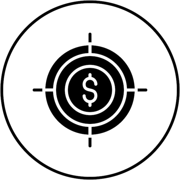 Ikona docelowa wektora biznesowego może być używana do zestawu ikon marketingu internetowego