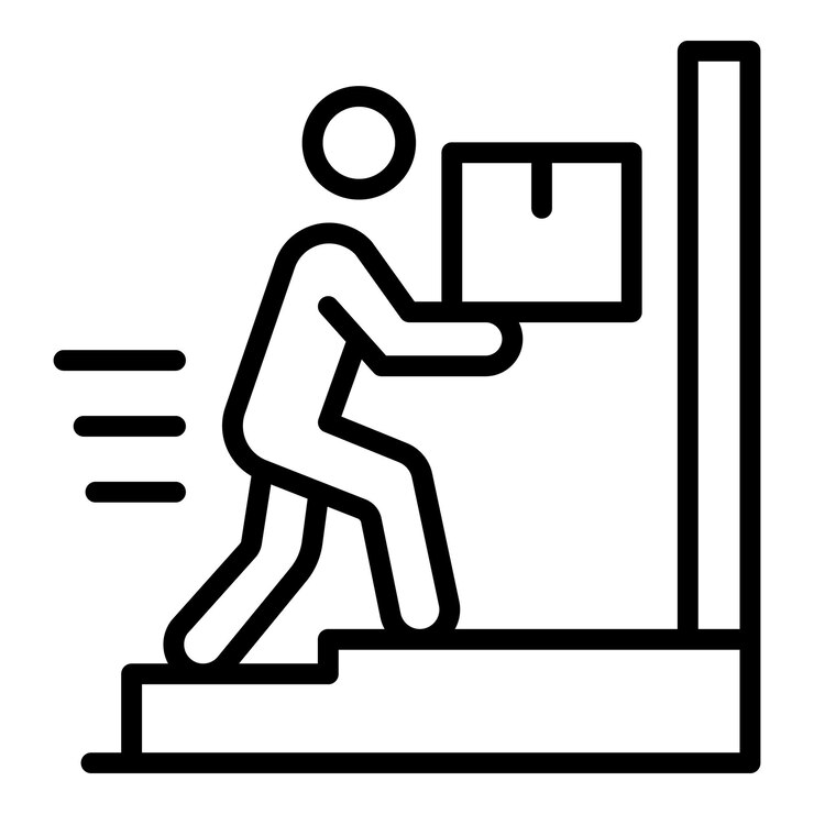 Wektor ikona dostawy do domu w mieście zarys ikony wektora dostawy do domu w mieście do projektowania stron internetowych izolowany na białym tle