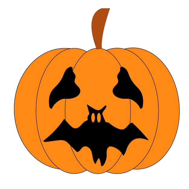 Ikona Dyni Halloween Wektor Symbol Jesień Płaska Konstrukcja Halloween Straszna Dynia Z Uśmiechem Szczęśliwą Twarz Pomarańczowy Squash Sylwetka Na Białym Tle Ilustracja Kolorowy Kreskówka