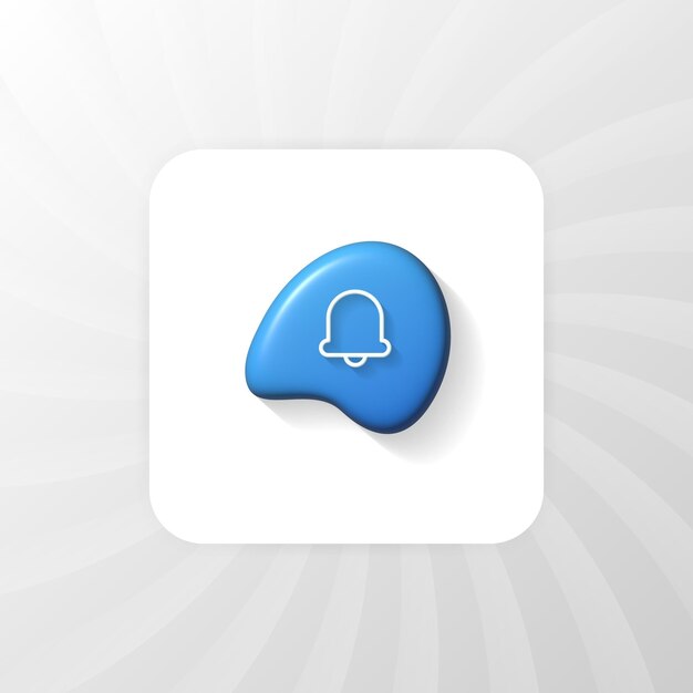 Plik wektorowy ikona dzwonka powiadomień 3d lub projekt ikony interfejsu użytkownika ux