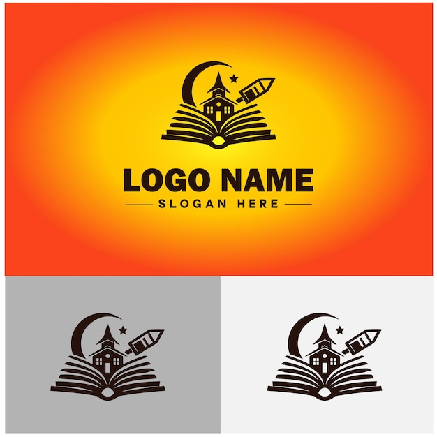 Ikona Edukacji Zdobywanie Wiedzy Uczenie Się Szkolenie Płaskie Logo Znak Symbol Edytowalny Wektor
