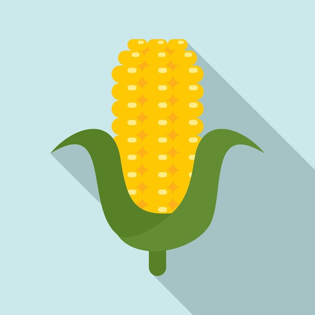 Plik wektorowy ikona ekologicznej kukurydzy płaska ilustracja ikony wektora ekologicznej kukurydzy do projektowania stron internetowych