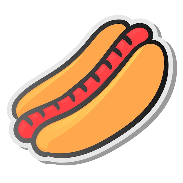 Plik wektorowy ikona emoji naklejki hot dog