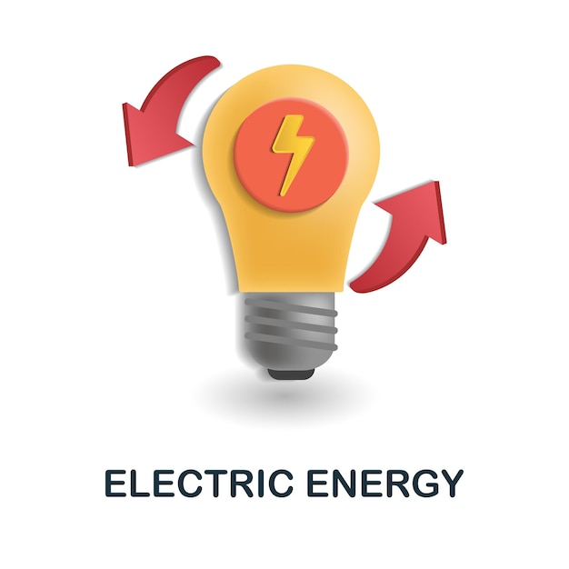 Ikona Energii Elektrycznej 3d Ilustracja Z Ekologii I Kolekcji Energii Kreatywna Ikona Energii Elektrycznej 3d Do Projektowania Szablonów Stron Internetowych, Infografiki I Nie Tylko