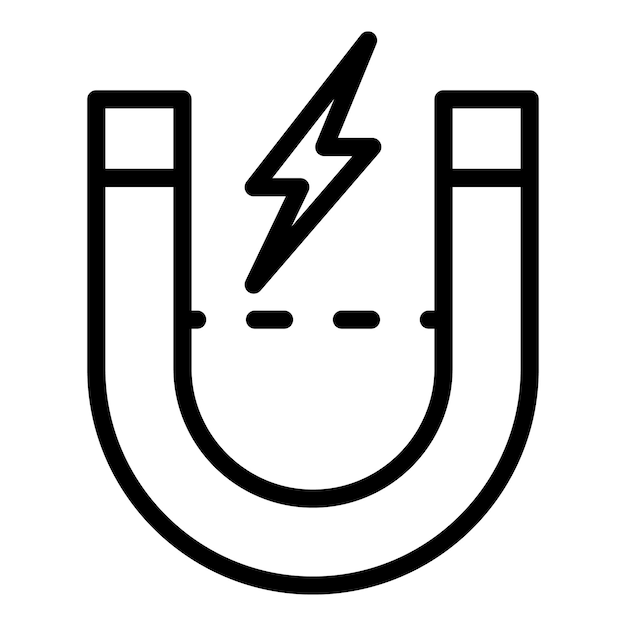 Ikona energii magnesu Zarys ikony wektora energii magnesu do projektowania stron internetowych izolowany na białym tle