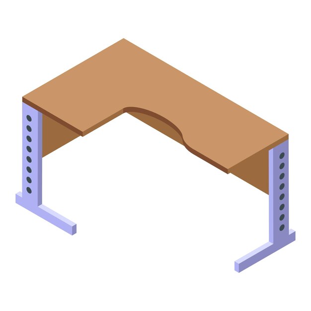 Plik wektorowy ikona ergonomicznego stołu narożnego izometryczny ikona wektora ergonomicznego stołu narożnego do projektowania stron internetowych izolowana na białym tle