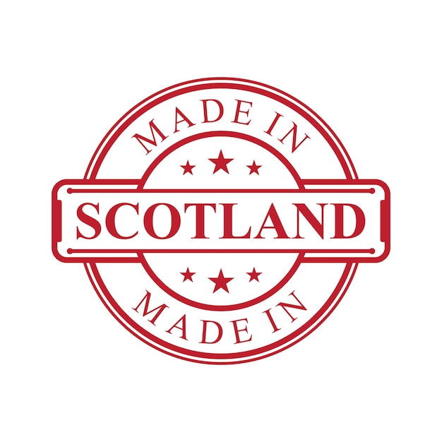 Ikona Etykiety Made In Scotland Z Czerwonym Godłem
