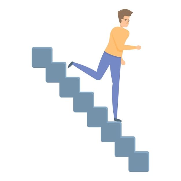 Plik wektorowy ikona ewakuacji schodów kreskówka ikona wektora ewakuacji schodów do projektowania stron internetowych izolowana na białym tle