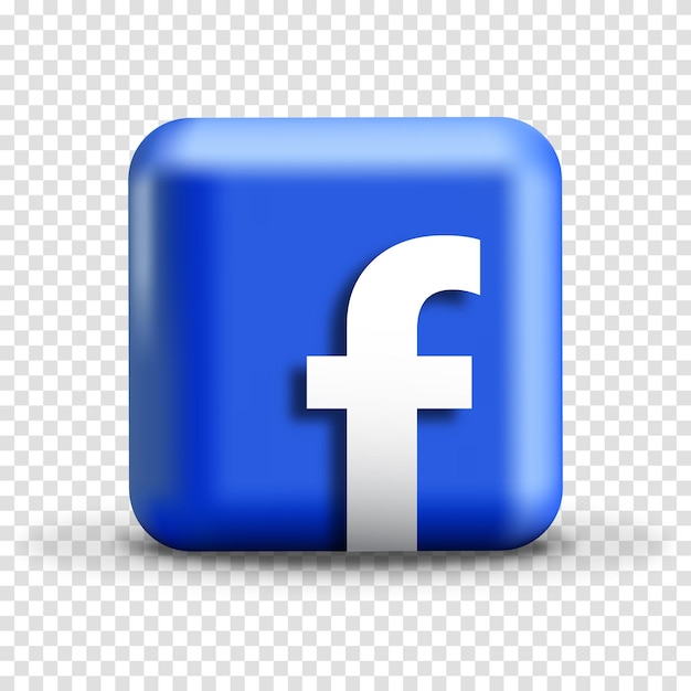 Ikona Facebooka 3D Ikona mediów społecznościowych Ilustracja wektorowa