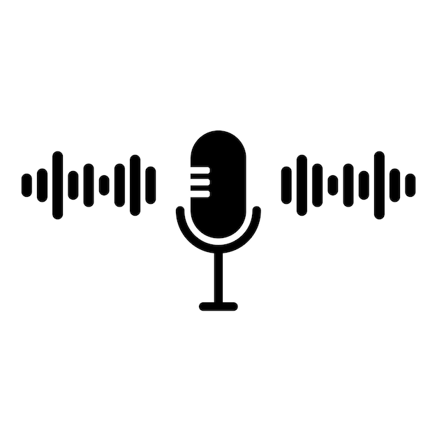Ikona fali dźwiękowej do rozpoznawania głosu w sygnałie mowy wirtualnego asystenta Abstrakt fali audio kontrola głosowa zarys kształtu fali akustycznej Element wektorowy dla aplikacji mobilnej z interfejsem głosowym