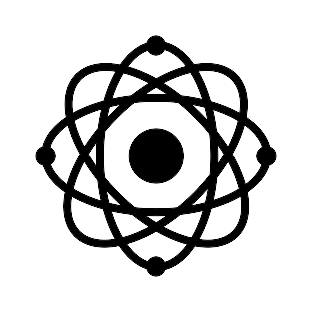 Ikona fizyki naukowej DNA Czarna grafika wektorowa