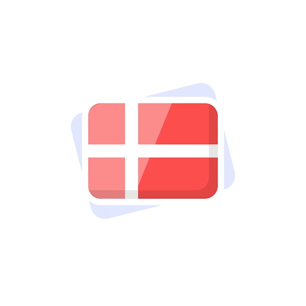 Ikona Flagi Danii W Płaskiej Konstrukcji
