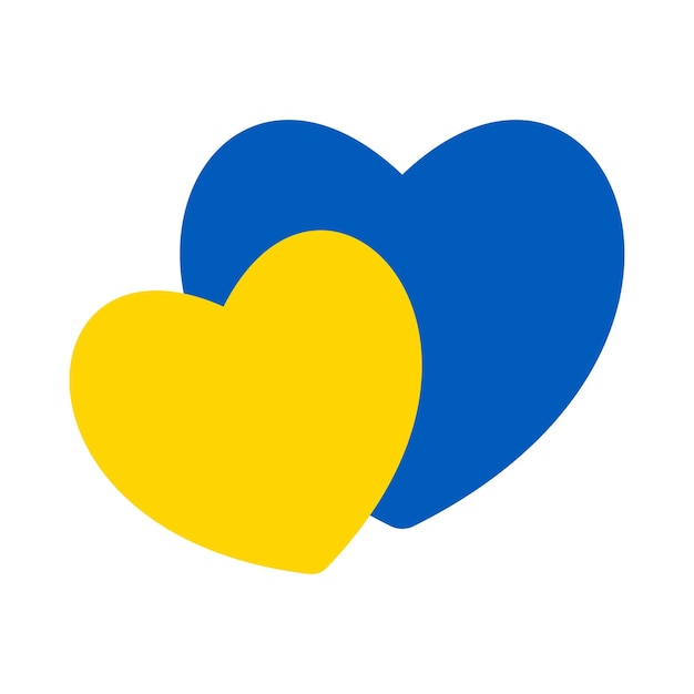 Ikona flagi Ukrainy w kształcie serca Abstrakcyjna patriotyczna ukraińska flaga z symbolem miłości Niebiesko-żółty pomysł koncepcyjny z Ukrainą w sercu Wsparcie dla kraju podczas okupacji