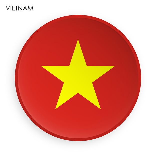 Ikona Flagi Wietnamu W Nowoczesnym Stylu Neomorfizmu Przycisk Do Aplikacji Mobilnej Lub Strony Internetowej Wektor Na Białym