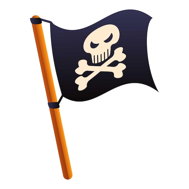 Ikona flagy piratów Wektorowa ikona flagi piratów dla projektowania stron internetowych izolowana na białym tle