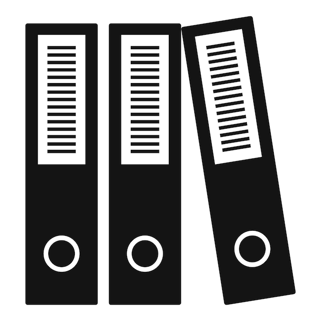 Ikona folderów biurowych Prosta ilustracja ikony wektora folderów biurowych do projektowania stron internetowych izolowana na białym tle