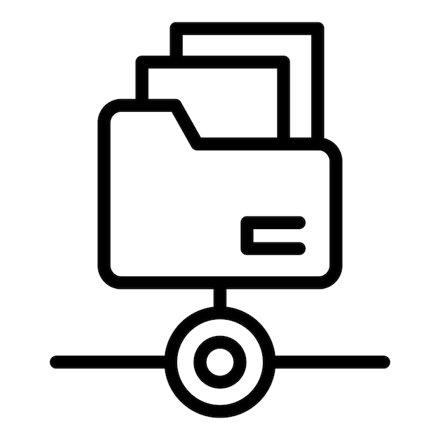 Ikona folderu Big Data Zarys wektora ikony folderu Big Data do projektowania stron internetowych izolowana na białym tle