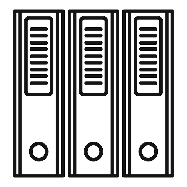Ikona folderu prokuratora Zarys ikony wektora folderu prokuratora do projektowania stron internetowych izolowany na białym tle
